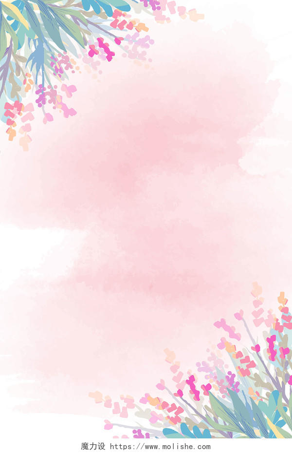 小清新背景粉色小清新自然植物花朵花卉信纸背景